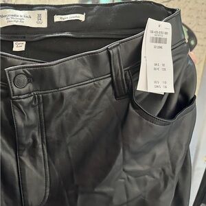 Abercrombie & Fitch Sleek Black vegan Leather Trousers